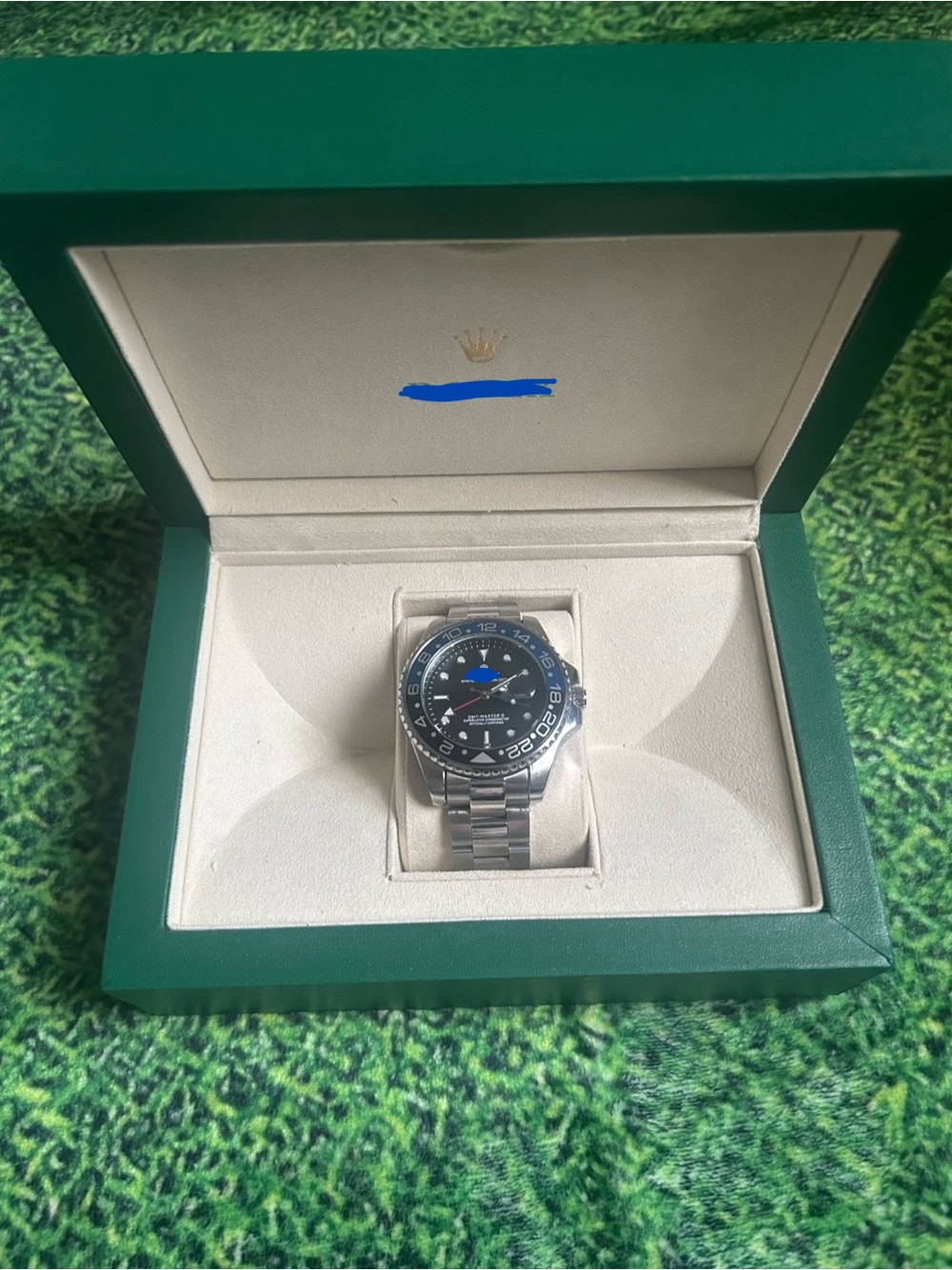 Rolex Stainless Steel GMT-Master II with Black Dial and Blue Accents